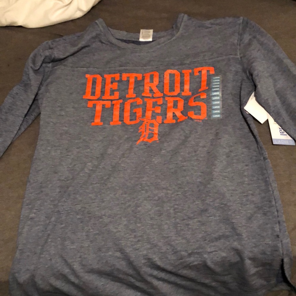 detroit tigers ladies large 3/4 sleeve shirt